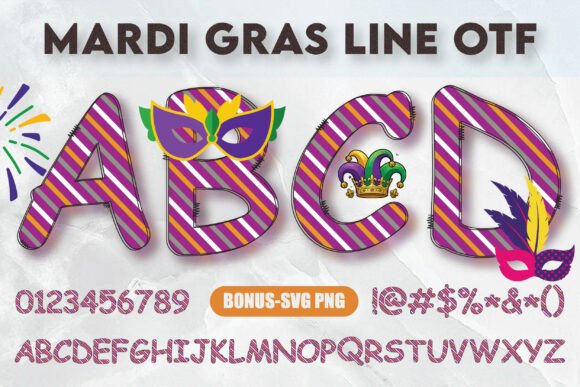 Mardi Gras Line Font for Festive Editorial Design