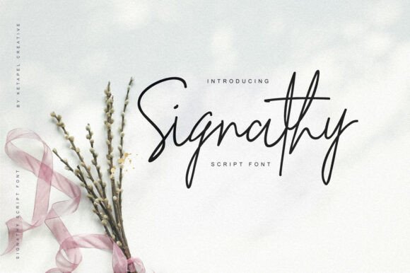 Signathy: A Romantic Script Font for Editorial Design